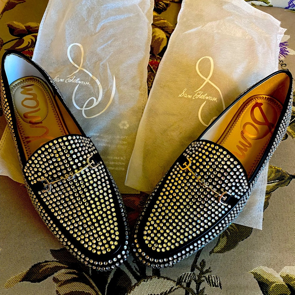 Sam Edelman studded loafers black leather